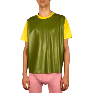 zweifarbiges latex t-shirt